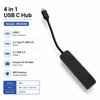 Hub USB C 4 en 1 HB3048, adaptateur Type-C vers 2 USB-A et 2 Type-C, puce GL3510, séparateur de données haute vitesse 5 Gbps pour ordinateur portable MacBook