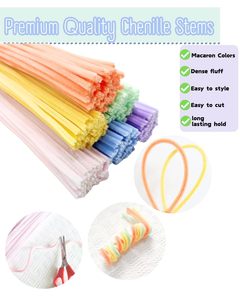 อุปกรณ์งานฝีมือ DIY สำหรับเทศกาลอีสเตอร์ ลวดฟูฟ่องขนาด 8 มม. ดอกไม้ประดิษฐ์ ท่อทำความสะอาดสีชมพูอ่อน สำหรับตกแต่งงานแต่งงาน - Product Image 2