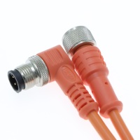 Connecteur circulaire M12 personnalisé OEM, 12 broches, orange, câble surmoulé, étanche, assemblage de câble circulaire surmoulé personnalisé