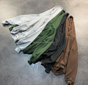 Hoodies amples et courts de qualité supérieure, sans cordon, en coton épais 480-500 g/m², vierges, pour la personnalisation - Product Image 2