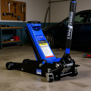 Cric hydraulique à profil bas en acier de 2,5 tonnes, double pistons, pompe à levage rapide pour le levage de voitures - Product Image 2