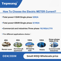Tepsung EDB08 Meter Energi Analog Satu Fasa Khusus Kilo Wattjam 220V Kelas 1.0 Akurasi 5-60A Arus Maksimum Rentang 0-9999.9kWh