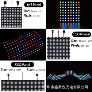 Ws2812b Full Color Led Flex Panel 8X8 8X32 16X16 Pixel 5V Programmable Display Module With <b>Dimmer</b> Support - Product Image 3