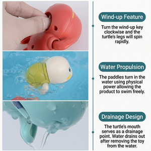 Jouets aquatiques pour bébés, jouets aquatiques pour enfants, pingouin et baleine à remonter, jouets aquatiques pour la salle de bain - Product Image 3