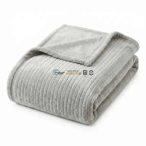 Manta de terciopelo jacquard 3D al por mayor para hoteles, apartamentos y suites, suave y cálida, de forro polar, compra a granel - Product Image 1