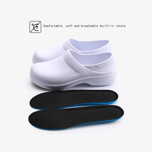 بالجملة للجنسين في جميع الأحوال الجوية استخدام المطبخ إيفا الشيف الأحذية عدم الانزلاق ومقاومة للماء أسود وأبيض سلامة اصبع القدم نمط نعل - Product Image 3