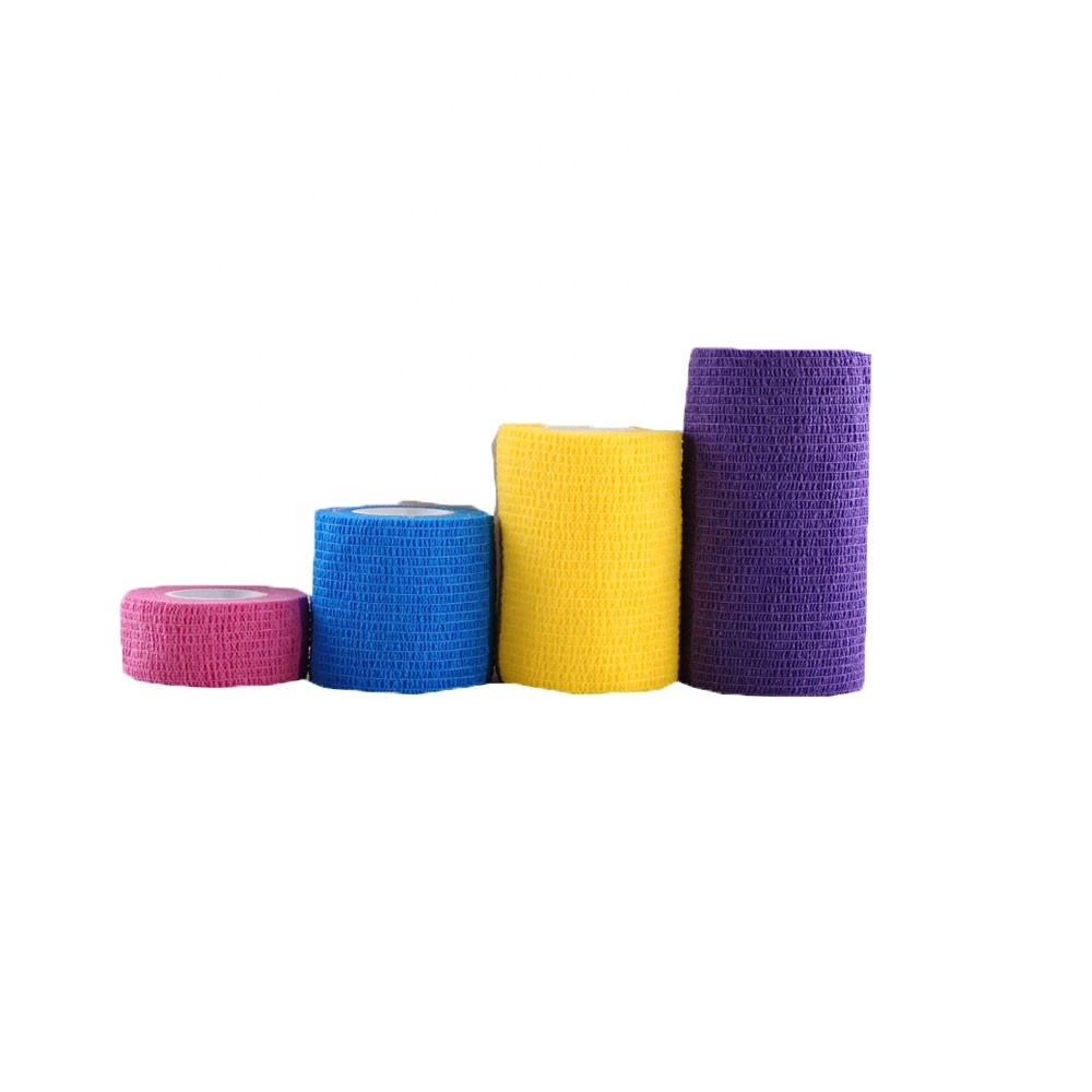 Soft Surface Colorful Non Woven Cohesive Elastic Bandage For Wound Caring