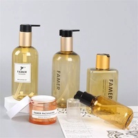 Ensemble de flacons cosmétiques transparents en PET Boston Round PCR personnalisés pour shampoing, toner et produits de lavage, avec pompe/bouchon pulvérisateur