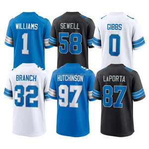 Maillot de football cousu pour hommes 2026 Sam LaPorta Penei Sewell Brian Branch Jared Goff Aidan Hutchinson Jameson Williams Tailles S-3XL - Product Image 1