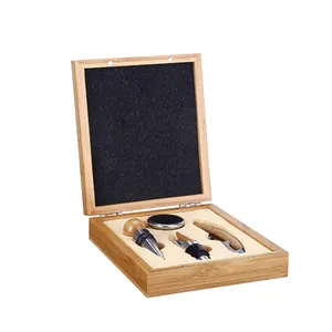 Best Selling Products In Stock Promotion Unique Wooden Box Wine Opener Set, Wine Opener And Stopper Set