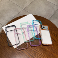 Coque de téléphone magnétique translucide antichoc en acrylique transparent avec anneau métallique pour caméra pour iPhone 17 Pro Max