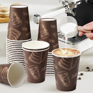 Gobelets en papier jetables à mur unique imprimés en gros Gobelet en papier pour café chaud personnalisé - Product Image 6