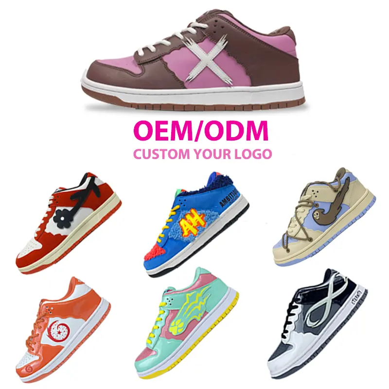 OEM Low Authentic Grain Lichi Genuine Leather Air Logo Customization Men's Casual Custom Sneakers Men Custom Shoes