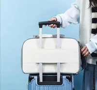 Sac de transport pour animaux de compagnie coloré et élégant avec poche avant, filet ventilé et fenêtre enroulable pour petits animaux