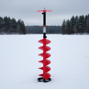 Tarière de pêche sur glace sans fil en nylon, diamètre 8 po, longueur 41 po, avec adaptateur de tige d'extension de 13,4 po - Product Image 2