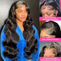 Pelucas de Cabello Humano Baratas con Ondas Suaves y Encaje Frontal 360, Pelucas de Encaje Frontal HD al por Mayor, Pelucas de Encaje Completo para Mujeres Negras