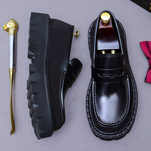 Zapatos Oxford Formales de Negocios para Hombre, de Cuero Genuino, con Cordones, Suela Cuadrada Gruesa, Aumentan la Altura, Antideslizantes, Modelo 2025 - Product Image 4