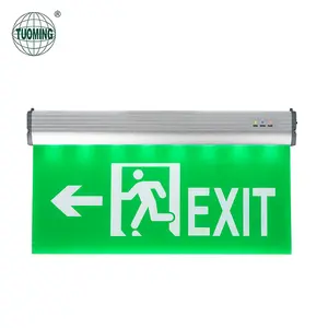 Low Cost Wall Mounted Acrylic Led Fire Emergency Exit Sign Light 110-220V With Nickel Battery