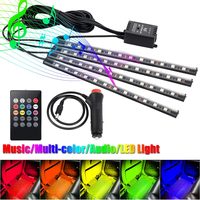 DRL COB de haute qualité 4X48 LED RGB en aluminium IP67 étanche pour l'intérieur de la voiture, contrôle de la musique via application BT, éclairage automatique
