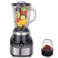 Mixeur Électrique Multifonctionnel Personnalisé 1,5 L Haute Vitesse avec Bol en Verre et Boîtier en Acier Inoxydable pour Usage Domestique, Broyage de Glace, Vitesses Variables