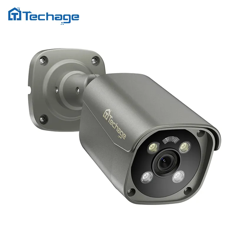Techage-Cámara de videovigilancia al aire libre, videocámara IP CCTV de seguridad POE de 8MP, 4K, Audio bidireccional