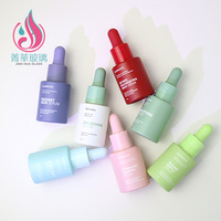 Botol Serum Perawatan Kulit Kaca Silinder Warna Bening/Kustom dengan Tutup Pipet 40ml/50ml Kemasan Kosmetik Sablon Wajah