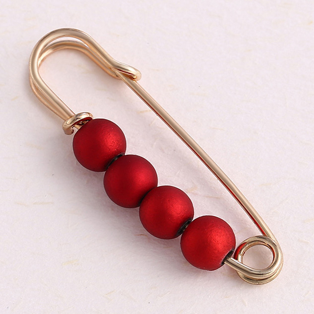 Perle rouge dorée YZ011, 3,8 cm