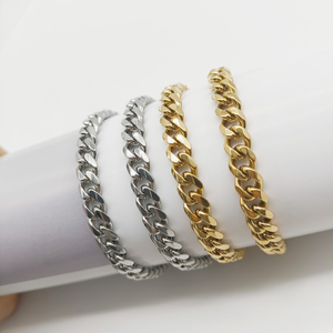 Bracelet chaîne gourmette cubaine en acier inoxydable doré PVD haute brillance anti-ternissement pour homme |   Bijoux de poignet unisexes durables et élégants - Product Image 6