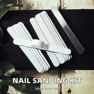 Tampons de ponçage auto-adhésifs en émeri zébré, remplaçables, polissoir à ongles, plaque métallique en acier inoxydable, éponge, fournitures pour ongles, lime - Product Image 3