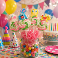 Sucettes dures aux bonbons de Pâques, 40g, personnages colorés, emballées individuellement, multicolores, lapin et canard, pour les événements de printemps