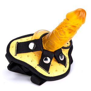 カップル用ゲーム黄色ボンデージギアアダルト商品ビッグディルドストラップ上ディルドボンデージベルトセックスおもちゃ女性と男性用 - Product Image 1