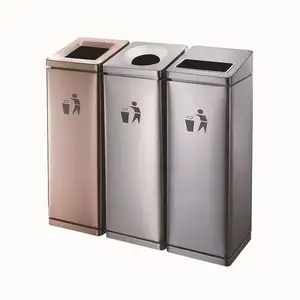 Heißer Verkauf Edelstahl Doppel müll und Recycling kann Garten Mülleimer Container Park Twin Mülleimer