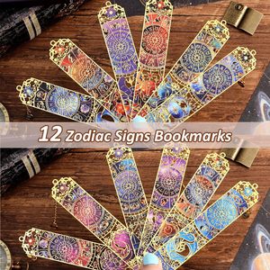 Segnalibro in Metallo Dorato con <span class=keywords><strong>Segni</strong></span> Zodiacali e Astrologici, Regalo a Tema <span class=keywords><strong>Oroscopo</strong></span> per Uomini, Donne, Ragazze, Studenti e Amanti <span class=keywords><strong>dei</strong></span> Libri, Basso MOQ - Product Image 4