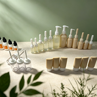Ensemble d'emballages cosmétiques écologiques en plastique : flacon compte-gouttes jetable et tube souple pour l'emballage d'essences de soin