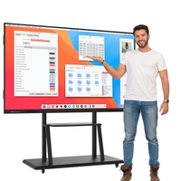 Pizarra Interactiva Inteligente LCD 4K de 65, 75, 85 y 86 Pulgadas con Pantalla Táctil de 20 Puntos y Cámara de 13MP, Cristal Antirreflejos para Uso en el Aula