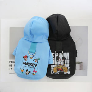 Sudadera con capucha para mascotas Mickey, forrada de lana, con correa para gatos y perros, rosa, azul, negro - Product Image 4