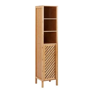 Bamboo <b>Storage</b> Cabinet Large Capacity Multifunctional Living Room Bathroom <b>Sideboard</b> Solid Wood 2 Compartments Walnut Color - Product Image 1