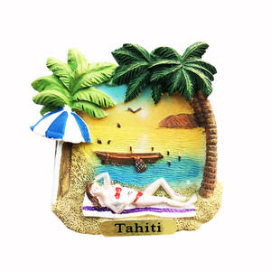 Aimants de réfrigérateur magnétiques en résine peinte, design Brise de l'Océan de <span class=keywords><strong>Tahiti</strong></span>, 7-8 cm, modèle <span class=keywords><strong>Tahiti</strong></span> 001, vente en gros transfrontalière - Product Image 5