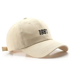 도매 1987 고품질 코튼 멜라닌 스냅 백 캡 야구 모자 남성 여성 힙합 아빠 모자 뼈 Gorras 골프 모자