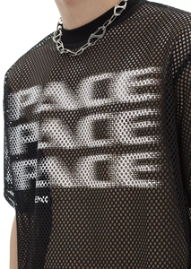 T-shirt de rugby en coton tricoté surdimensionné respirant à motif lettres, coupe carrée, manches courtes, pour homme, 220g, vente en gros - Product Image 3