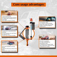Kit de suspension à amortisseurs à azote pour Suzuki Grand Vitara Boosterjet avec compression et rebond précis et réglables
