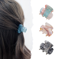 Mini-pinces à cheveux carrées en acrylique effet marbré, 3 cm, motif écaille de tortue arc-en-ciel, pour filles et femmes