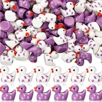 Ruban décoratif créatif avec motifs de canards miniatures en PVC pour artisanat DIY, petit animal décoratif de bureau, canards en ruban violet