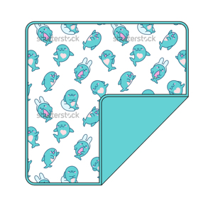 Coperta Avvolgente per Neonati a Doppio Lato con Stampa di Delfini e Cuori, Coperta per Passeggino e Lettino - Product Image 1
