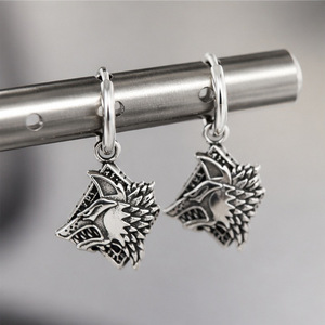 Yunnique Pendientes geométricos de acero inoxidable con forma de animal para hombre, regalo, joyería, accesorio de moda - Product Image 3