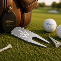 Alat Perbaikan Lapangan Golf Logam dengan Logo Kustom yang Laris Manis, Alat Perbaikan Lapangan Golf Kosong, Penanda Bola Magnetik