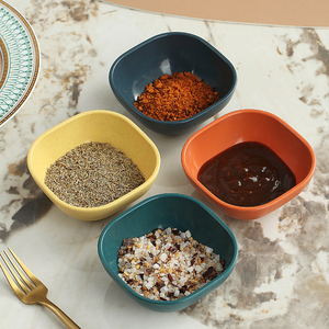 Set di 6 Piattini Quadrati da 4 Pollici in Paglia di Grano, Adatti al Microonde, per Condimenti, Barbecue e Salsa di Soia - Product Image 4