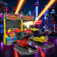 Simulateur de jeu de motos de course automobile de luxe Arcade à pièces pour l'amusement intérieur