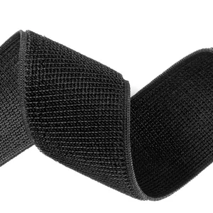 100% Polyamid 25mm elastisches, unbeschnittenes Schlaufen band Stretch-Klett verschluss verstellbarer elastischer, rutsch fester Klett verschluss