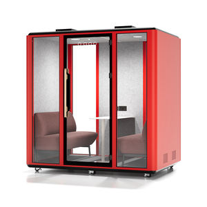 Cabine de studio d'enregistrement insonorisée mobile moderne et silencieuse, conception modulaire pour entrepôt et centre commercial, pod de bureau à structure en aluminium - Product Image 4